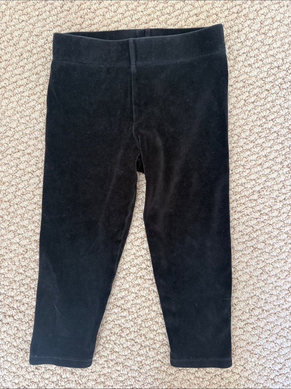 Mini Boden Black Velvet Leggings sz 2-3 Years